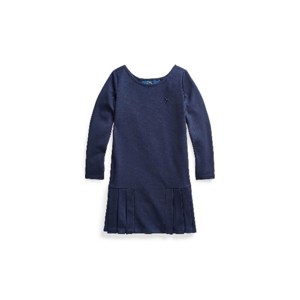 Polo Ralph Lauren Girls Pleated-Skirt Ribbed Dress